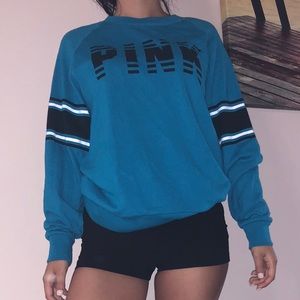 Pink Victoria’s Secret Blue Crew Neck Size Small